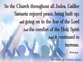 Acts 9:31 The Church Enjoyed Peace And Comfort (blue)